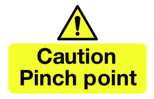58x90mm Caution Pinch Point - Pk of 6