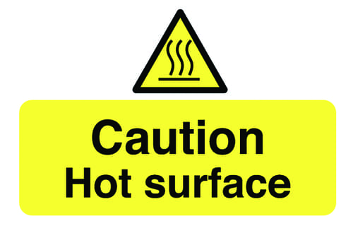 58x90mm Caution Hot Surface - Pk of 6