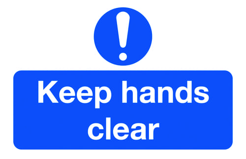 58x90mm Keep Hands Clear - Pk of 6