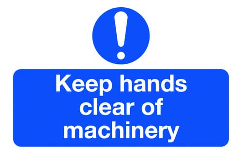 58x90mm Keep Hands Clear of Machinery - Pk of 6