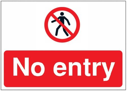 450x600mm No entry stanchion sign