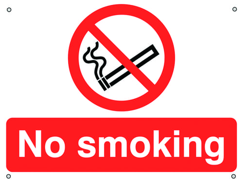 450x600mm No Smoking - Aluminium