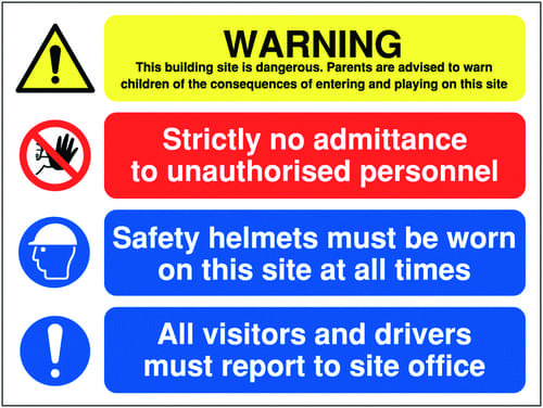 600x800mm Warning this building site is dangerous parents are advised - Rigid