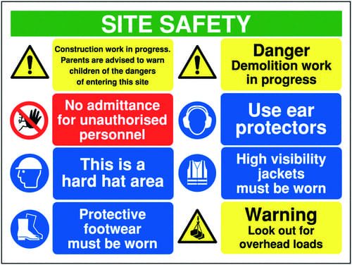 600x800mm Site safety construction work in progress - Rigid