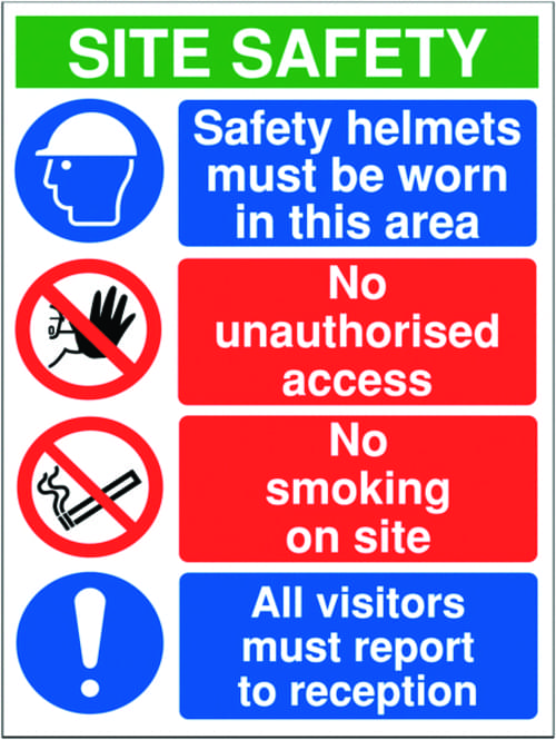 800x600mm Site Safety Safety Helmets must be worn in this area - Rigid