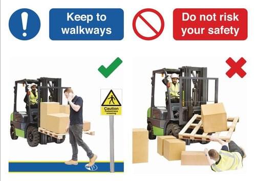 420 x 594mm Keep to walkways / Do not risk your safety - Rigid