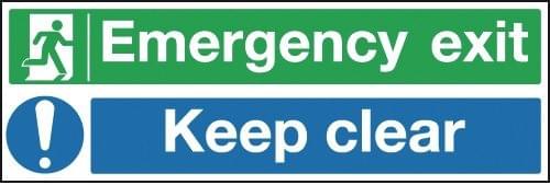 150x300mm Emergency Exit Keep Clear - Rigid