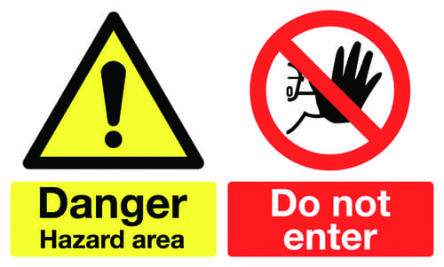 300x500mm Danger Hazard Area Do Not Enter - Rigid