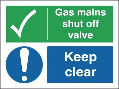 150x200mm Gas Mains Shut Off Valve Keep Clear