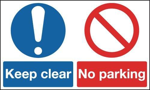 300x500mm Keep Clear No Parking - Rigid