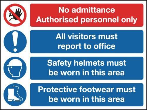 600x800mm No Admittance Authorised Site Safety Board