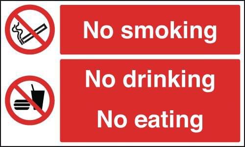 150x300mm No Smoking No Drinking No Eating - Rigid