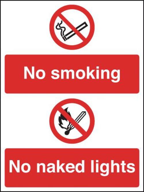 297x210mm No Smoking No Naked Light - Rigid
