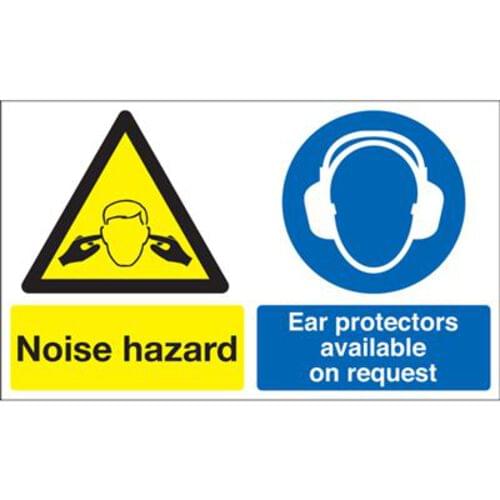 300x500mm Noise Hazard Ear Protectors Available on Request - Rigid