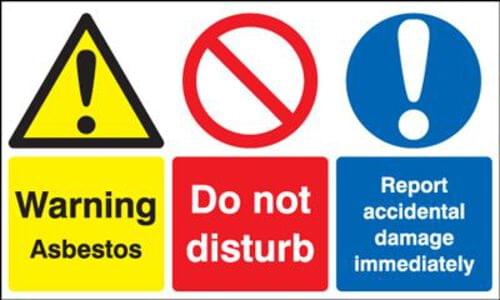300x500mm Warning Asbestos Do Not Disturb Report Accident Damage Immediately - Rigid