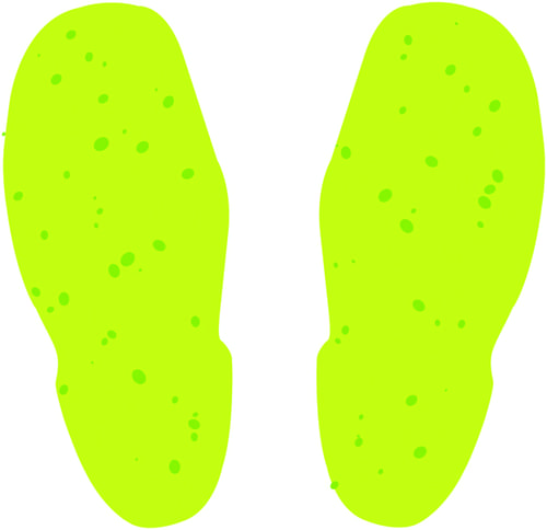 10 sheets of Photoluminescent Footprints