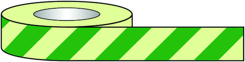 40mmx10m Green & Glow Chevron Photoluminescent Tape
