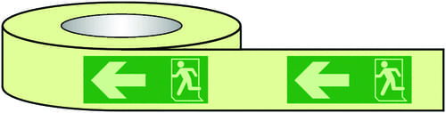 40mmx10mm Running Man Arrow Left Photoluminescent Tape