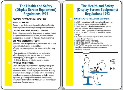 120x80mm The Health & Safety Display Screen Equipment Regulations 1992 Pocket Guide