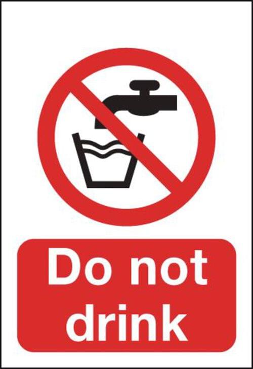 100x75mm Do Not Drink - Rigid