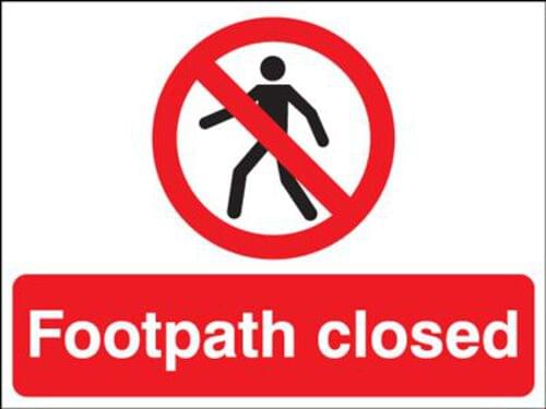450x600mm Footpath closed stanchion sign
