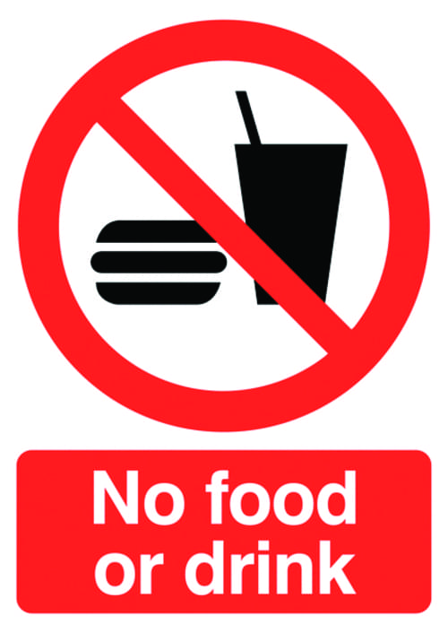 420x297mm No Food or Drink - Rigid