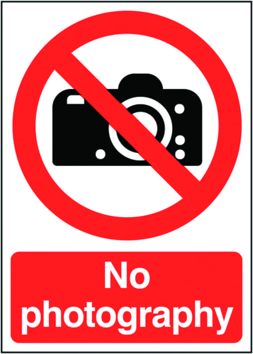 420x297mm No Photography - Rigid