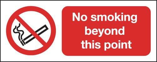 100x250mm No Smoking Beyond This Point - Rigid