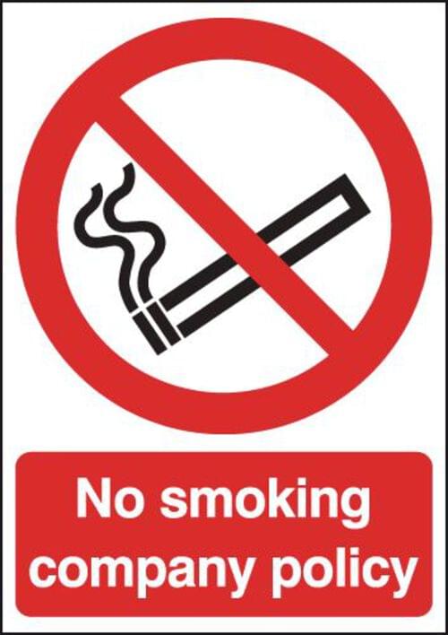 420x297mm No Smoking Company Policy - Rigid