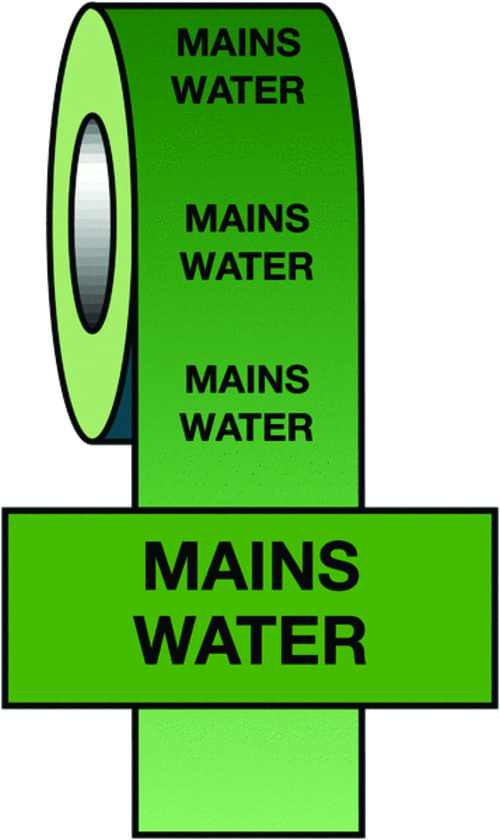 50mmx33m Mains Water BS Pipeline Marking & Identification Tape