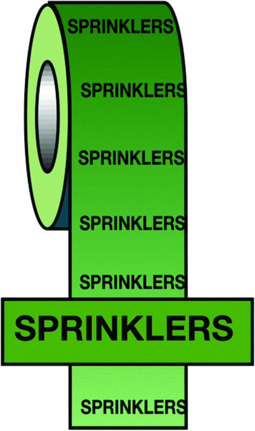 150mmx33m Sprinklers BS Pipeline Marking & Identification Tape