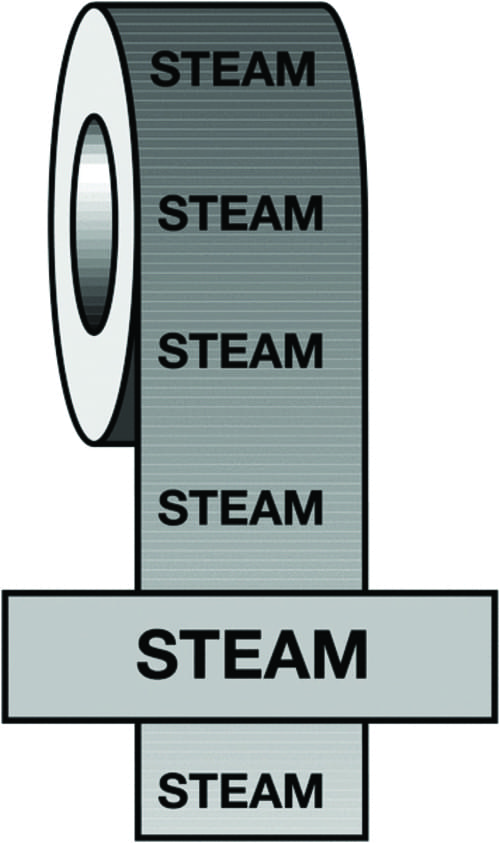 50mmx33m Steam BS Pipeline Marking & Identification Tape