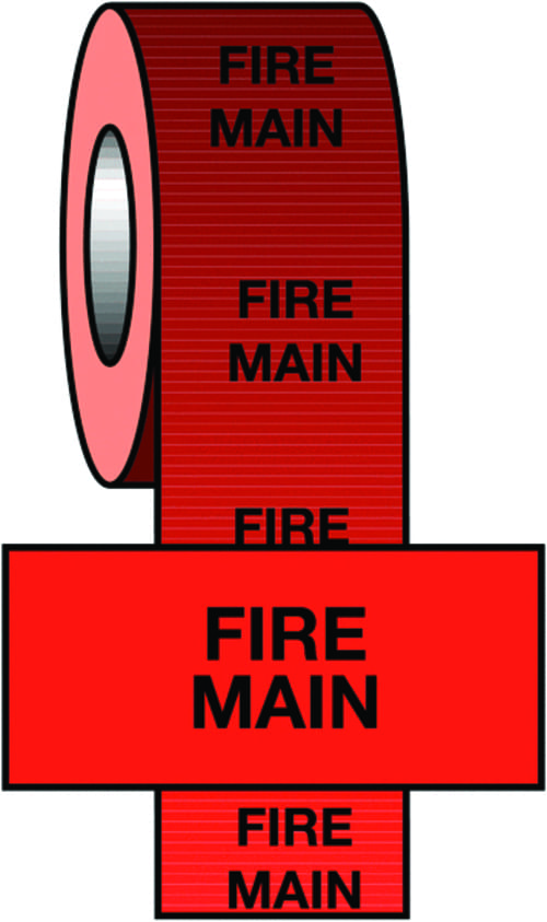 50mmx33m Fire Main BS Pipeline Marking & Identification Tape