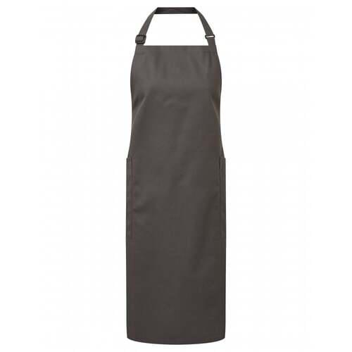 Recycled Polyester And Cotton Bib Apron- Dark Grey