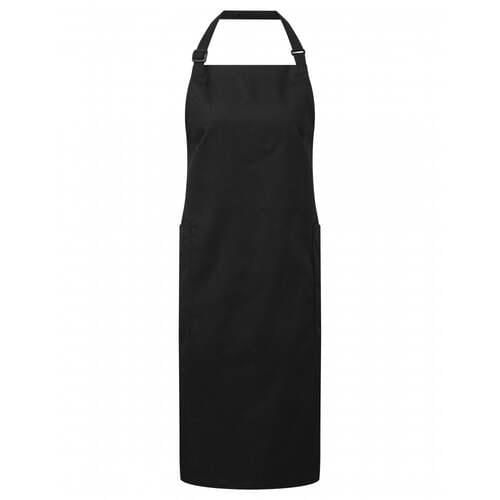 Recycled Polyester And Cotton Bib Apron- Black