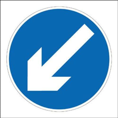 450x450mm Diagonal Arrow Down Left traffic sign