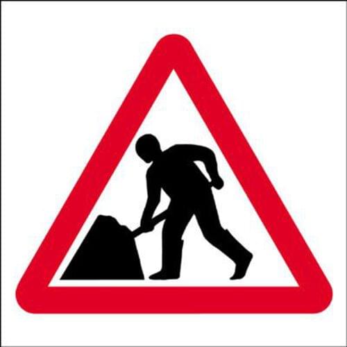 450x450mm Men at work traffic sign