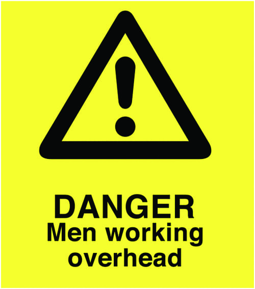A Board - Danger Men Working Overhead