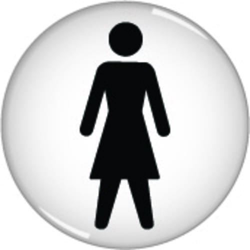 60mm Ladies symbol - domed acrylic sign
