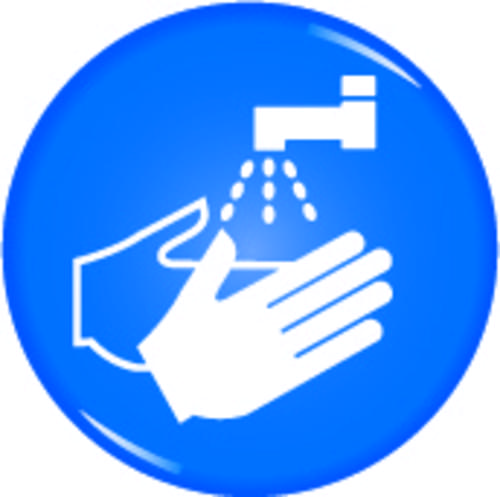 60mm Wash your hands symbol - domed acrylic sign