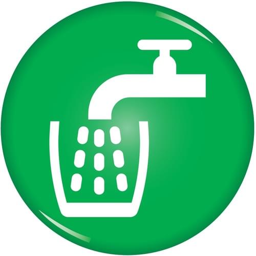 60mm Drinking water - domed acrylic sign