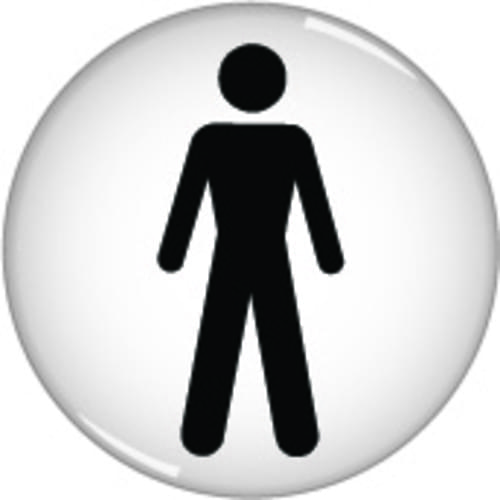 60mm Man symbol - domed acrylic sign