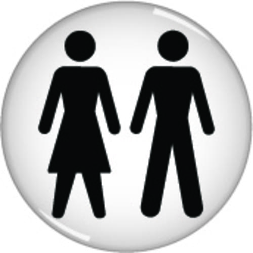 60mm Unisex symbol - domed acrylic sign