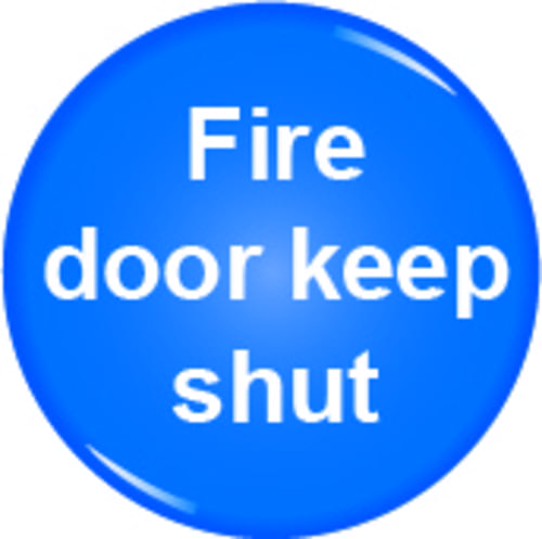 60mm Fire door keep shut - domed acrylic sign