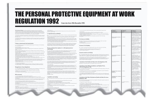 840x570mm The Personal Protective Equiptment At Work Regulation 1992 Wallchart
