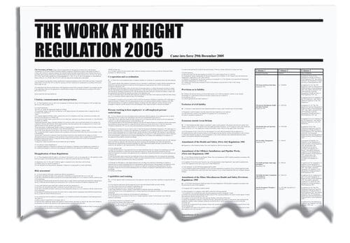 840x570mm The Work at Height Regulation 2005 Wallchart