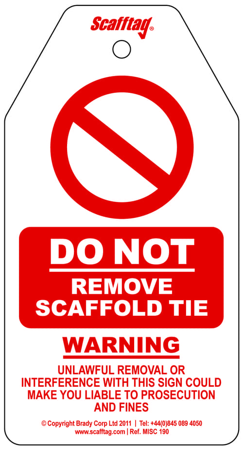 Scafftag Tietag WarningTag Pack of 50