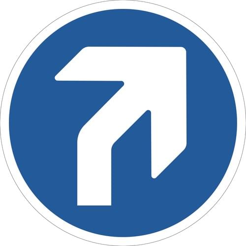 450mm Dia Right Arrow Blue Anti-slip Floor Sign