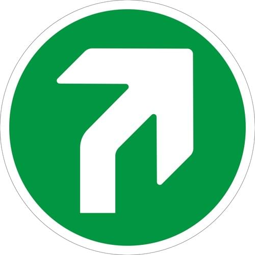 450mm Dia Right Arrow Green Anti-slip Floor Sign