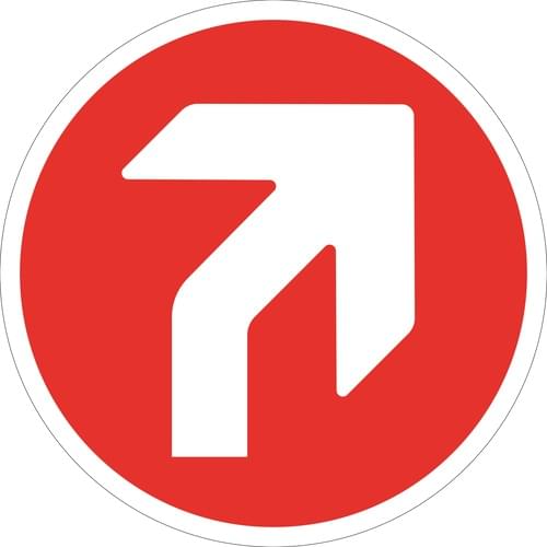 450mm Dia Right Arrow Red Anti-slip Floor Sign